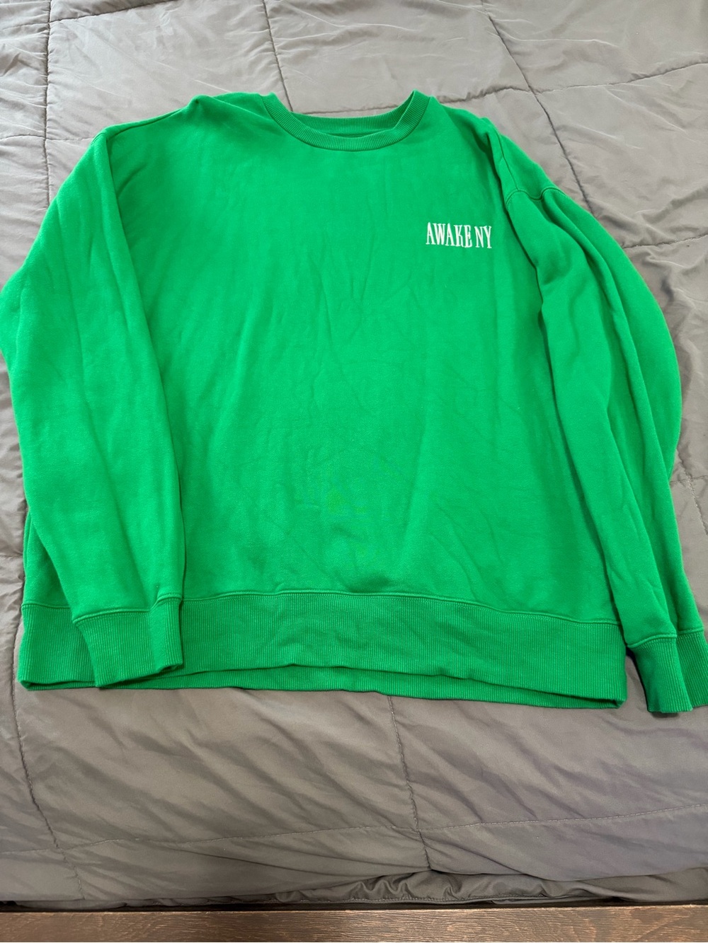 Awake Green Crewneck Sweatshirt with White Logo